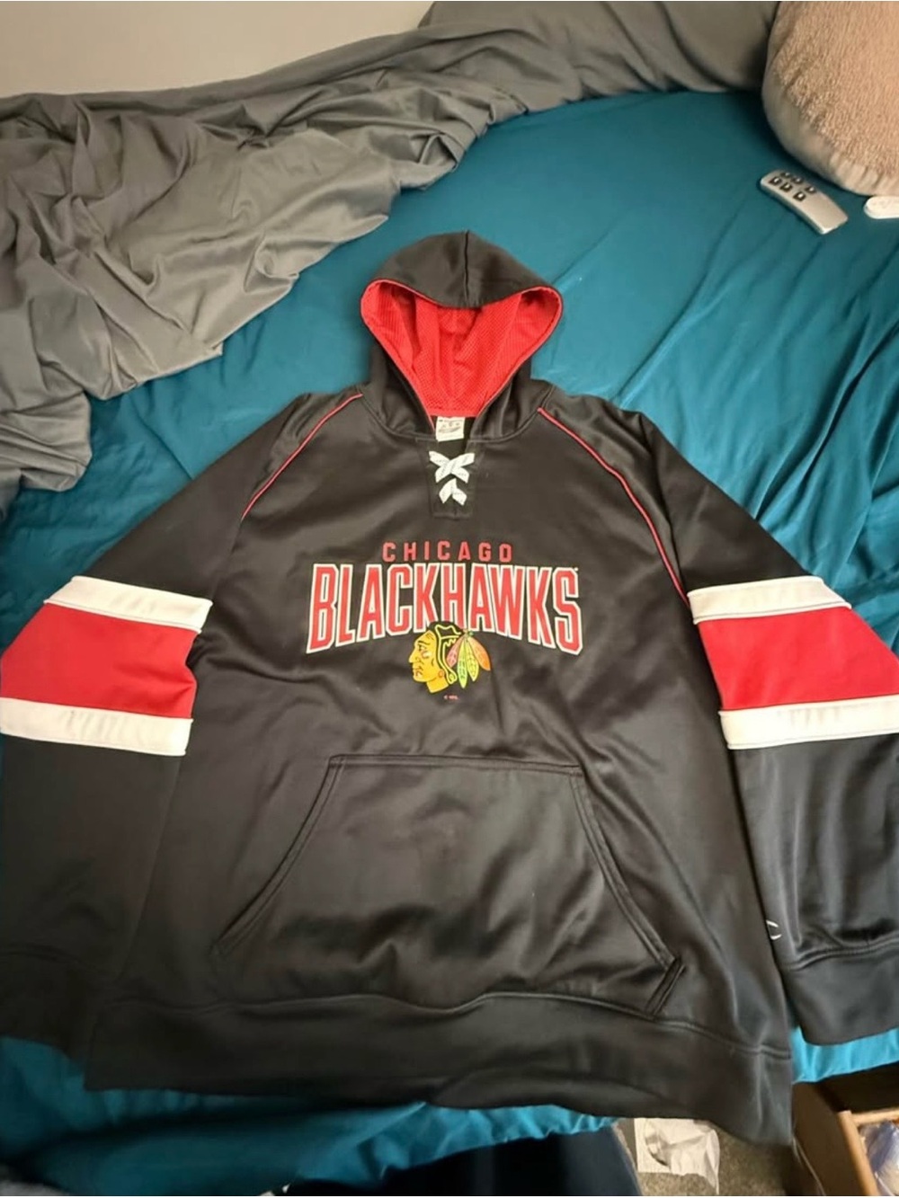 Chicago Blackhawks Hoodie- from NHL store at the stadium Black with Red Accents